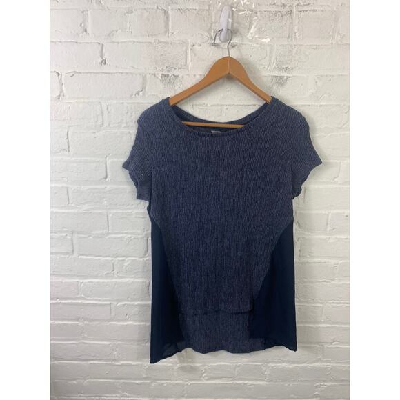 Simply Vera Vera Wang Women's Colorblock High Low Jersey T-Shirt Black Size M - Picture 1 of 4